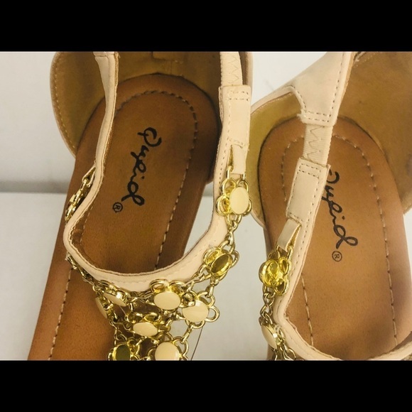 Qupid women’s tan wedges with Pepto size 8‎ - Picture 2 of 8